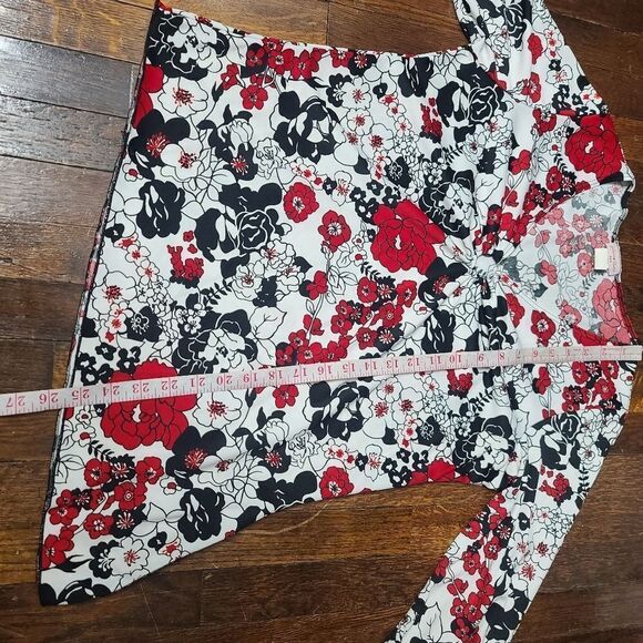 Vintage 90s Y2K Boho Floral Bell Sleeve Asymmetrical Hippie Top - Picture 11 of 12